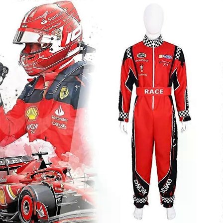 Voksen Racer Cosplay Kostyme Menn Rød Jumpsuit Kvinner Race Car Driver Utkledning - Perfekt