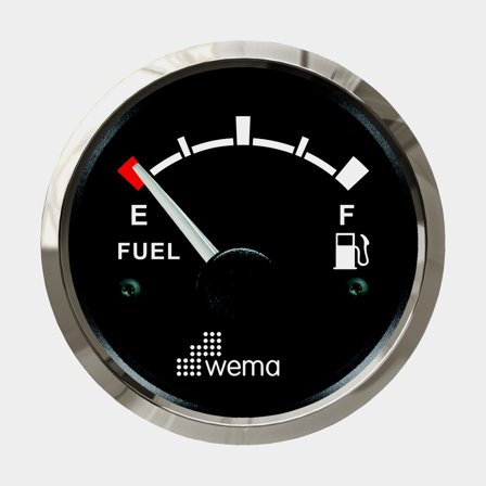 Bränsleinstrument 240-30 ohm svart Silverline