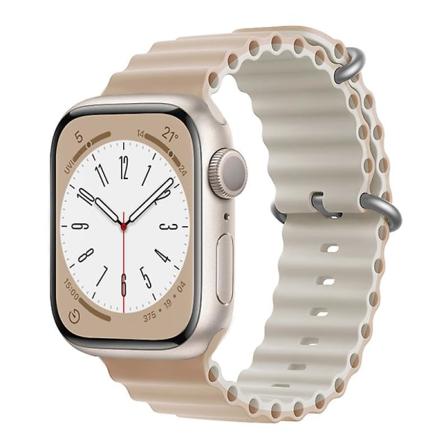 Ocean Rannekoru Apple Watch Ranneke 44mm 40mm 45mm 41mm 49mm 42mm 38mm Älykello silikonihihna Iwatch Ultra Series 7 6 3 Se 8 42 44 45 49mm pink Sand-