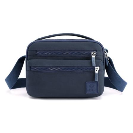 Dame Handbag Casual Nylon Enkel Ensfarget Enkel skulder Stor Kapasitet Vanntett Dark Blue