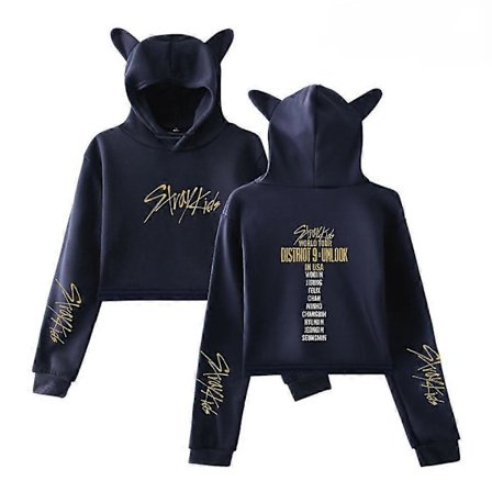 Kpop Stray Kids Hættetrøje Katteøre Sweatere til Kvinder Felix Hyunjin Bangchan Hættetrøje Sweatshirt-15103