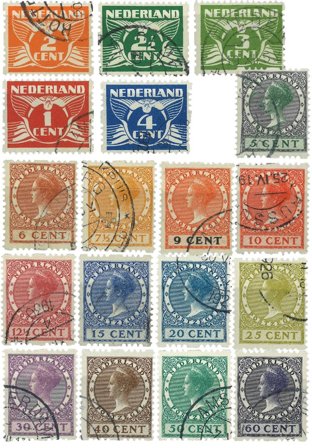 Holland 1925 - Roltandingzegels NVPH R1-R18 - Stemplet