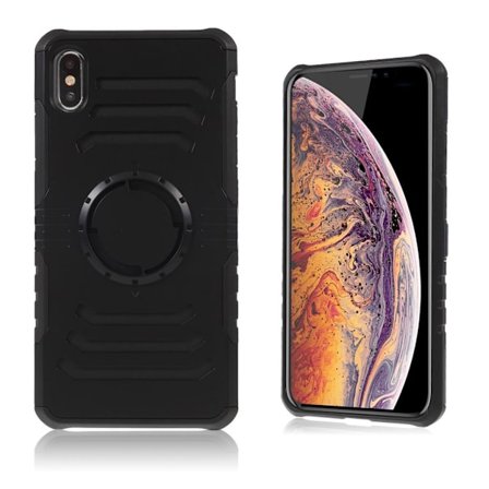 iPhone 9 Plus Magneetti Laatalla Varustettu Hybriidi Muovinen Takasuoja Kuori - Musta