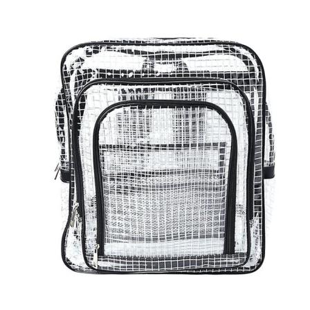 Unisex antistatisk genomskinlig ryggsäck reseaxelväskor Pvc ryggsäck Engineer Tools Bag[HK] Black