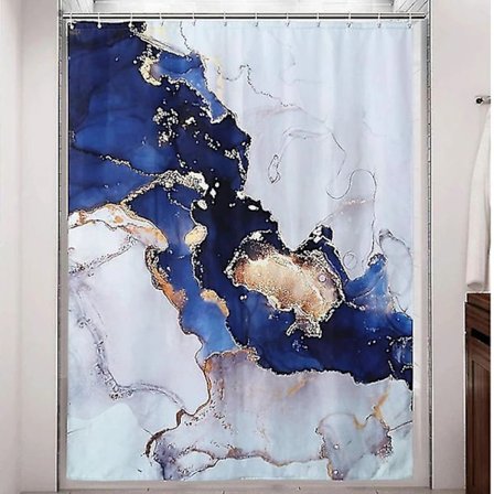 Den nya Duschdraperier i tyg Vattentät baddraperi i alla storlekar Blue