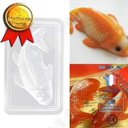 3D Fisk Koi Form - TD - Silikone - 28,5 cm x 17,5 cm - Varmeresistent - Gennemsigtig