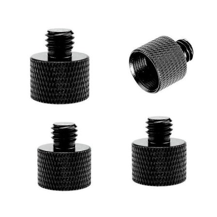2 stk. Mikrofonstativadapter, hann kameraskrueadapter gjenge 5/8 hunn til 3/8 hann og 3/8 hunn til 5/8 hann mikrofon gjengeadaptersett for mikrofon
