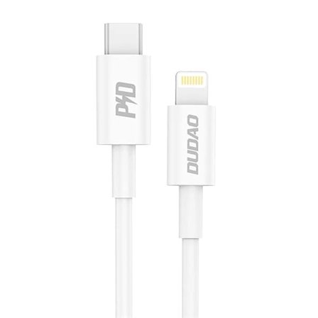 Dudao USB-C till Lightning-kabel med PD 20W och snabb dataöverföring - Vit