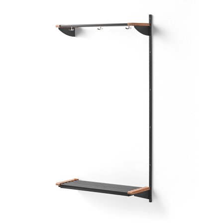 Wandgarderobenschrank JEPPE mit Hutablage, Anbauelement, 1790x900x310 mm, Dunkelgrau/Eiche