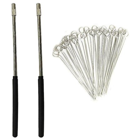 2 stk. gjenbrukbare inokuleringsløkkeholdere med 50 stk. 10ul nikromnålespisser inokuleringsløkke for La