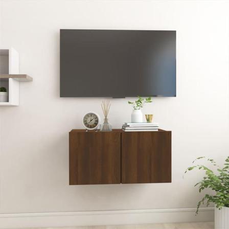 Vidaxl Hängande Tv-skåp Brun Ek 60x30x30 Cm Konstruerat Trä Brun