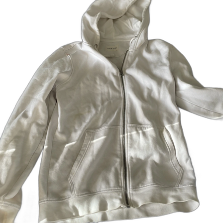 Vit hoodie med dragkedja från Pier One