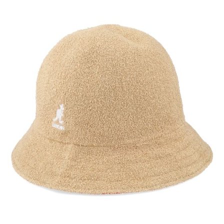 Kangol - Beige bucket Hatt - Flip It Rev Casual Oat-Cherry Glow Bucket @ Hatstore