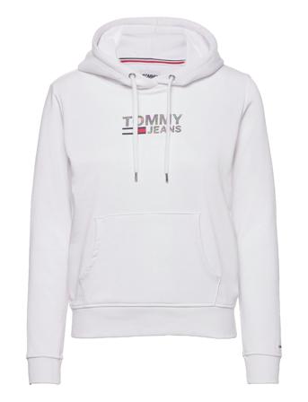 Tjw Slim Metal Corp Logo Hoodie White Tommy Jeans
