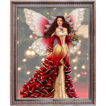 DIY vuxen diamond painting kostym diamant konst kostym diamant prick vuxen kostym röd fjäril fe full diamant mosaik mönster konst diamant vägg konst