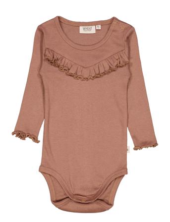Body Rib Ruffle Ls Pink Wheat