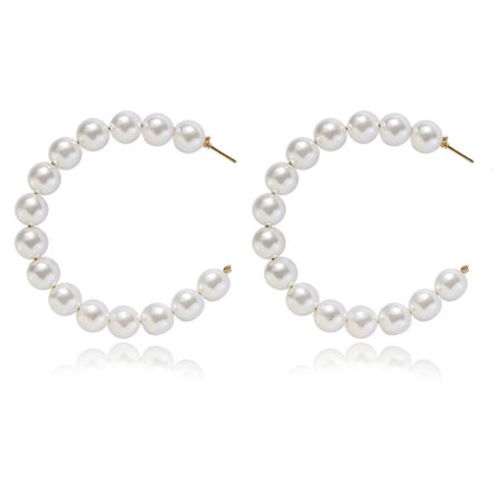 Perle Hoop Ørepynt for Kvinner Små Perle Hoop Ørepynt 14K Gull