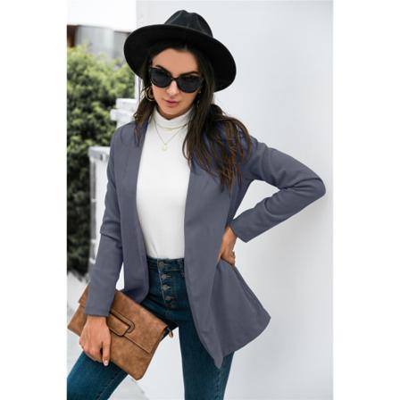 Dam Retro Blazer Coat Vintage Långärmade Jackor Flap Ytterw