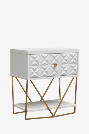 CosmoLiving by Cosmopolitan - Sidebord med 1 skuff Blair - Hvit - Avlastningsbord & sidebord - Fra Homeroom