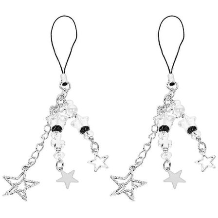 2 st Stjärnberlock Mobiltelefonberlock Dekorativ Mobilrem Berlock Kvinnor Mobilkedja Berlocker