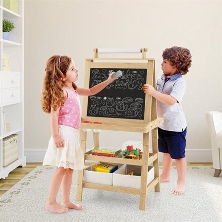 Dobbeltsidet træstaffeli til børn – fra 3 år