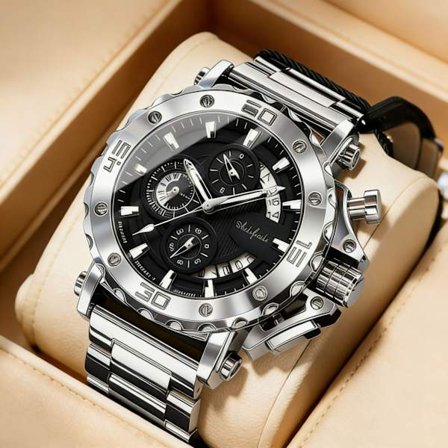 Iron Heart Herrklocka Kvarts Multifunktion Luminous Vattentät