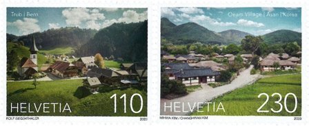 Schweiz - Schweiz-Korea fællesudgivelse - Postfrisk sæt 2v
