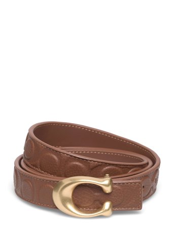 Coach 25Mm Sculpted C Embossed Belt - Brown - L