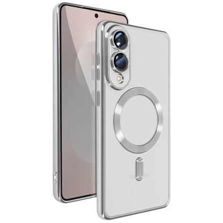 Coque MagSafe til Samsung Galaxy S25 Edge Silikone Kontur Krom Sølv