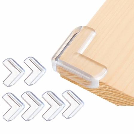 12-pack L-form genomskinligt hörnskydd Hög anti-stickning Babysäkert skarpt skrivbordshörnskydd