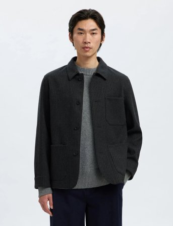 Selected Slm-Landon Wool Blend Hybrid Blazer Noos - Grey - M