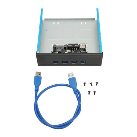 CD ROM Utvidelse Mobil Rack USB 3.0 4 Porter 5Gbps Høy Hastighet BC1.2 Hurtiglading Frontpanel for PC Hovedkort