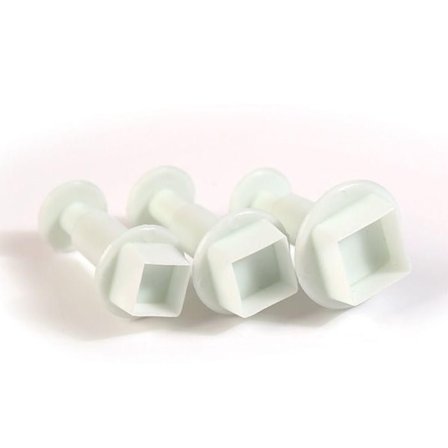 3 plastik pressekage udstikkere - Firkantet