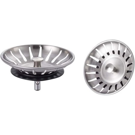2 x Rustfrit Stål Køkkenvask Stopper - Universal Vask Si