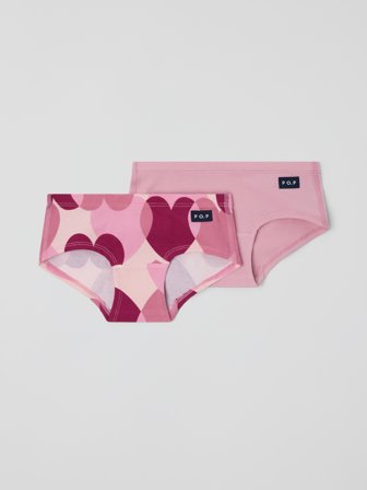 Polarn O. Pyret 2-pack hipstertrosor - 122|128 - barnkläder - pink