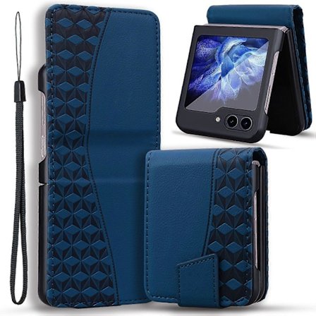 For Samsung Galaxy Z Flip5 5G Deksel Imprinted PU Leather+PC Telefondeksel