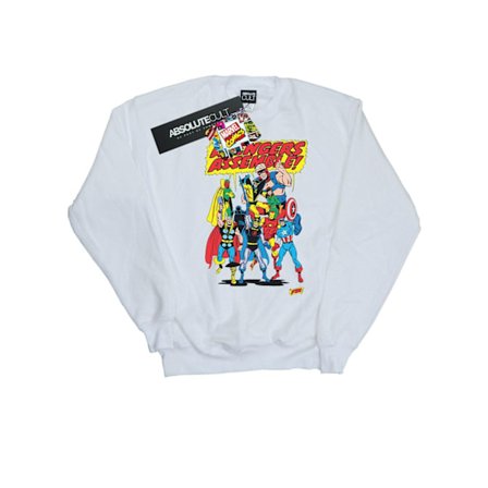 Marvel Comics Dam/Kvinnor Avengers Assemble Sweatshirt XXL Vit