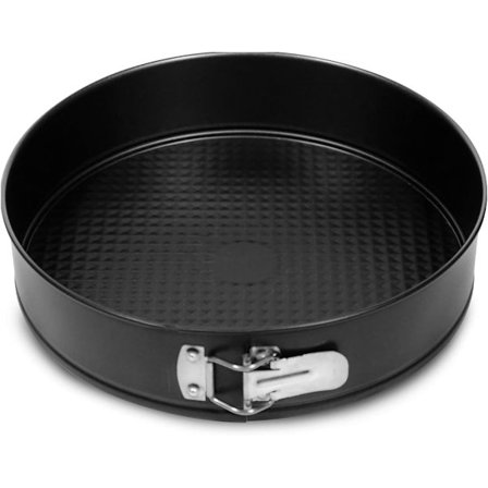Avtakbar bakeform med 1 bunn, 23 cm, med hengsler og spesiell tetning, stål, dobbelt non-stick belegg, svart