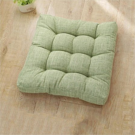 Ruokatuolin pehmusteet, 21x21x3 tuumaa paksu pehmeä liukumaton istuintyyny pellavaa pestävä käännettävä neliö (Väri: Vihreä)