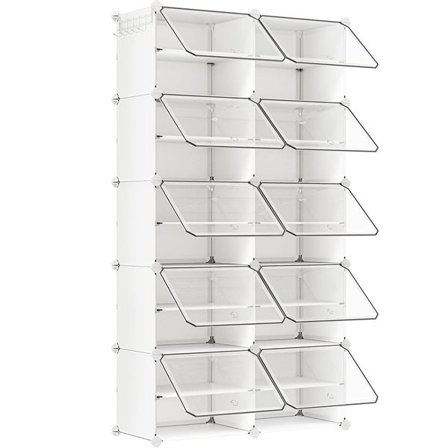 Flexibel skohylla för 40 par skor – modulärt förvaringssystem - Vit