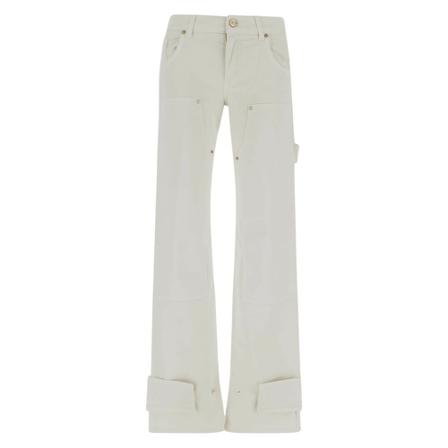 Blumarine, Straight Trousers Wit, Dames, Maat:S