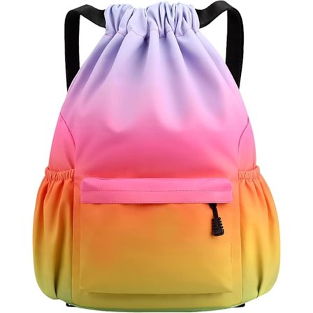 Gymnastiktaske med snøre, store tasker med snøre og vandtasker i mesh, vandtæt nylonpose med snøre, gymnastiktaske med snøre med udvendig lynlås til