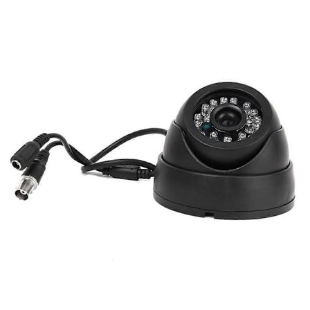 Svart övervakningskamera 1/3" CMOS 700TVL 24 LED IR Cut 3,6 mm Säkerhet Inomhus Dome CCTV-kamera
