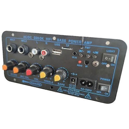 200w Digital Bluetooth Stereo Förstärkare Kort Subwoofer Mikrofon Karaoke Förstärkare För 8-12 Tum