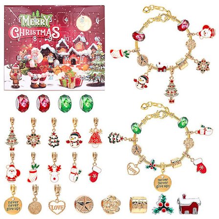 Julekalender Armbånd Piger 24 Dage Jule Nedtællingskalender E