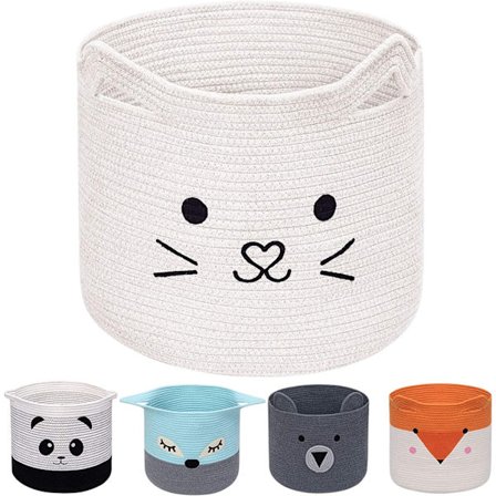 Puuvillaköysi kokoontaitettava pyykkikori lelujen säilytyskori lapsille C