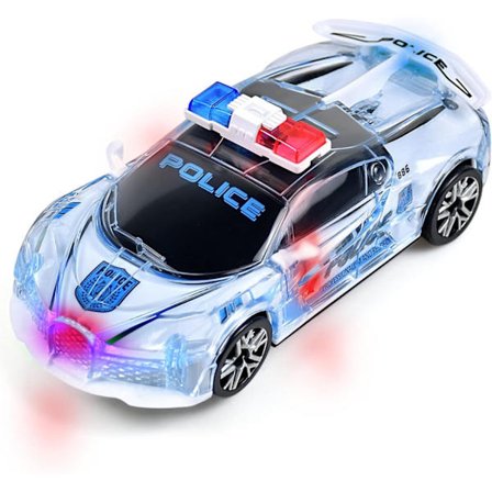 Politibil leketøy med lys og lyd, 1:36 skala leketøy bil gave til gutt og jente (politibil)