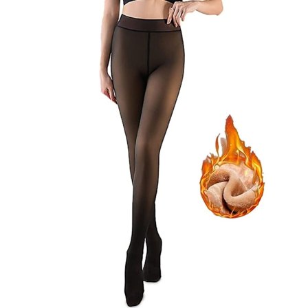 Vintertights för kvinnor Varma vintertights Fleecefodrade leggings Falska genomskinliga tjocka transparenta tights Hög midja Termiska tights[BT]