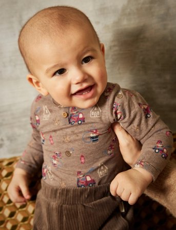 Minymo Body Ls Aop - Brown - 74