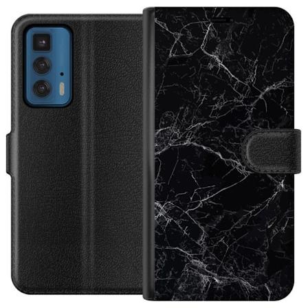 Motorola Edge 20 Pro Tegnebogsetui Marmor Sort